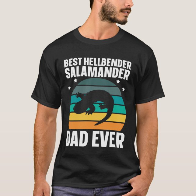 Best Hellbender Salamander Dad Biologist Retro T Shirt (Framsida)