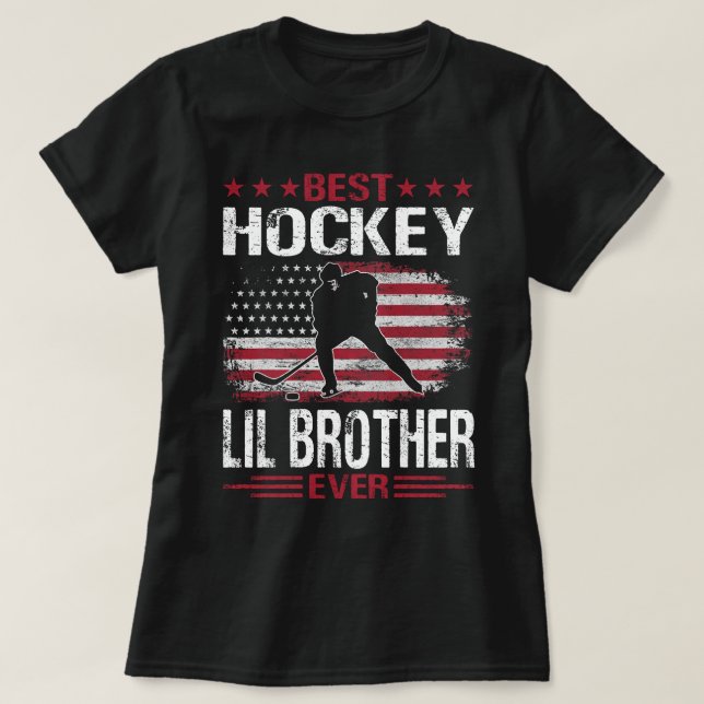 Best Hockey LIL BROTHER någonsin T Shirt (Design framsida)
