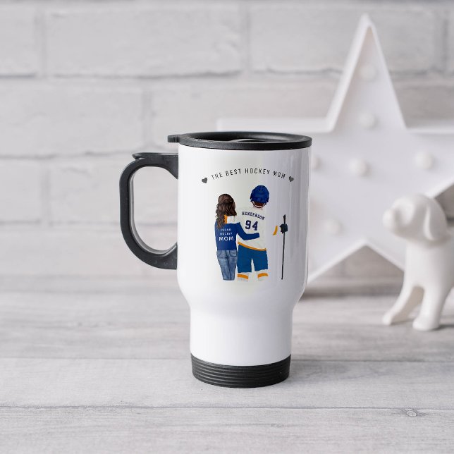Best Hockey Mamma | Blue & Orange Monogram Jersey Resemugg (Skapare uppladdad)