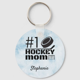 Best Hockey Mamma Keychain nummer ett blått is Nyckelring