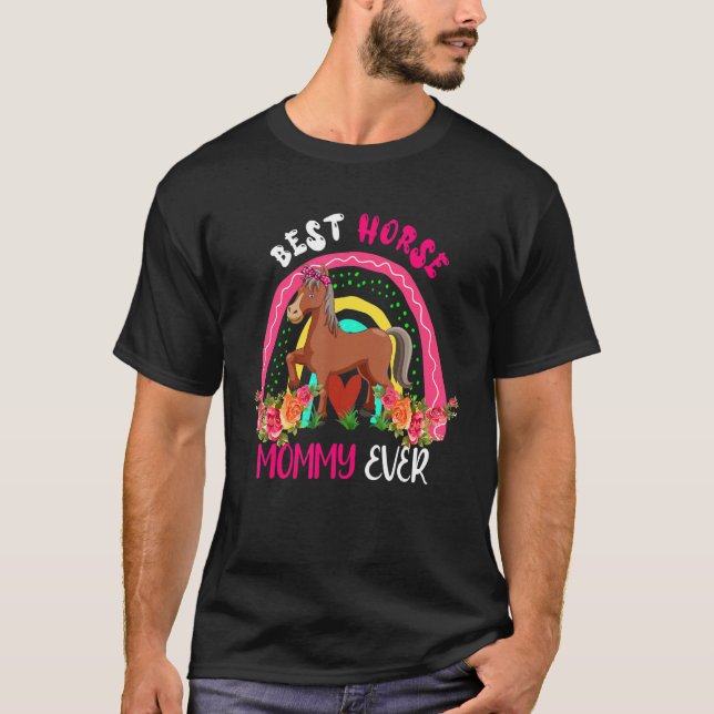 Best Horse Mommy Ever Cute Horse Bow Tie Farm Moth T Shirt (Framsida)