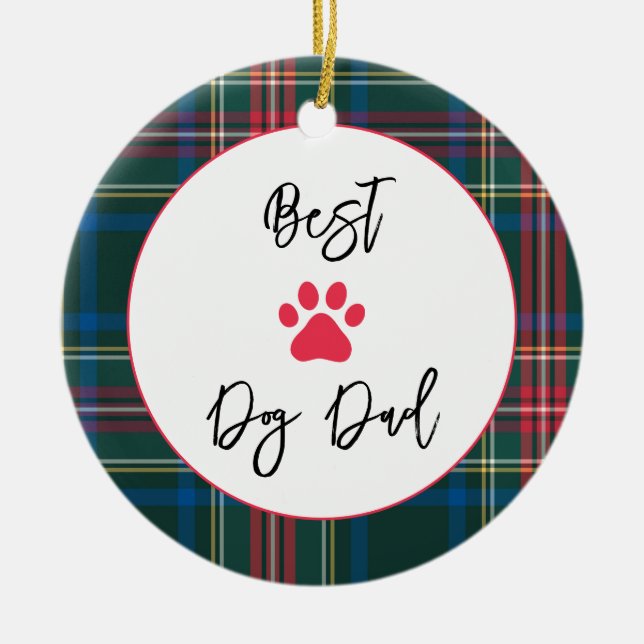 BEST HUND Kärlek, Pet NAMN Tass Helgdag Play Julgransprydnad Keramik (Framsidan)