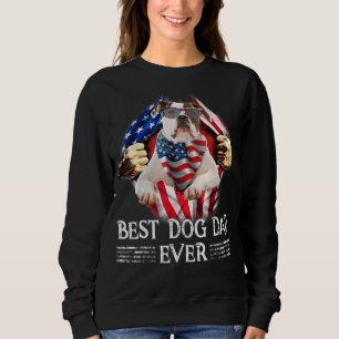 Best Hund Pappa All American Bulldog American Flag T Shirt