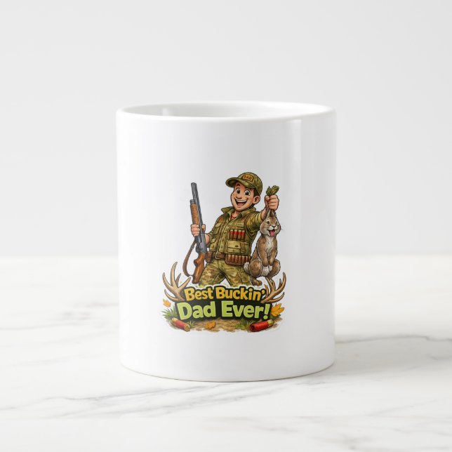 Best hunting dad ever funny hunter gift idea jumbo mugg (Framsidan)