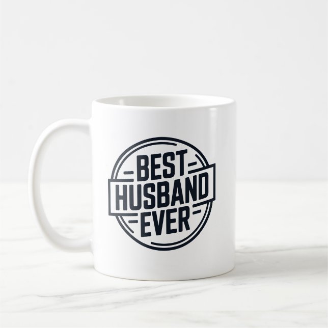 Best Husband Ever Badge Design Kaffemugg (Vänster)