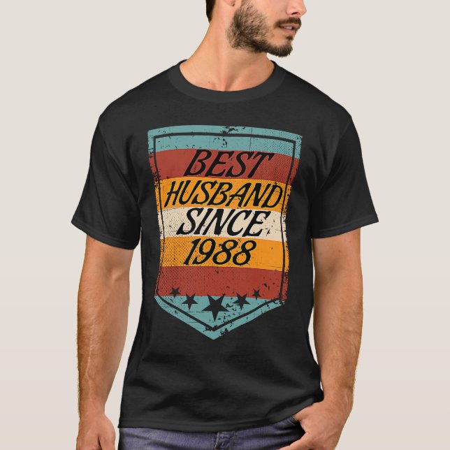 Best Husband since 1988 wedding married 1988 marri T Shirt (Framsida)