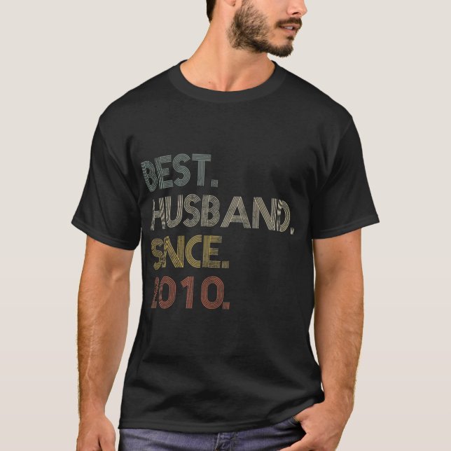 Best Husband Since 2010 Epic Couple 11th Wedding T Shirt (Framsida)