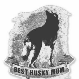 BEST HUSKY MAMMA Banner Klistermärken