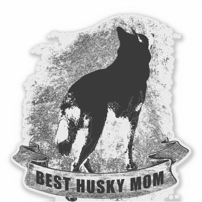 BEST HUSKY MAMMA Banner Klistermärken (Framsida)