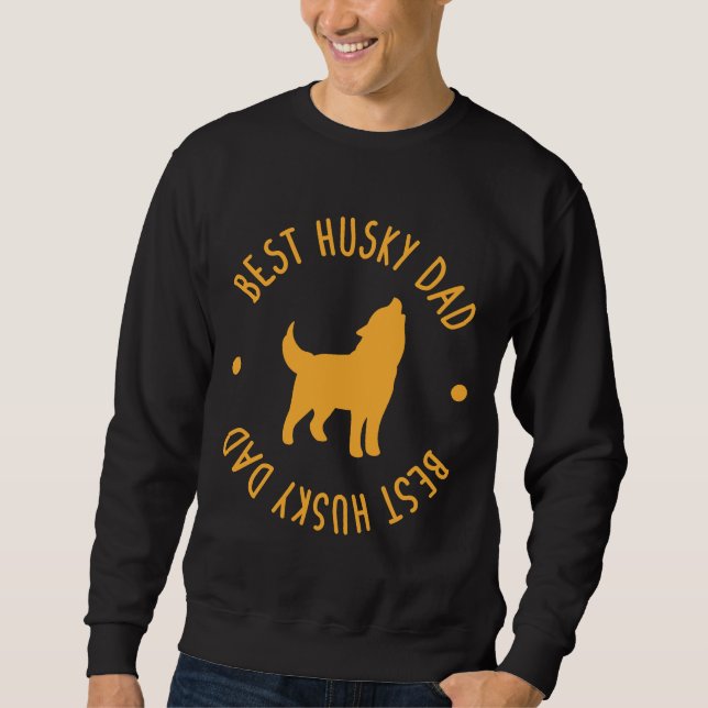 Best Husky Pappa Lång Ärmad Tröja (Framsida)