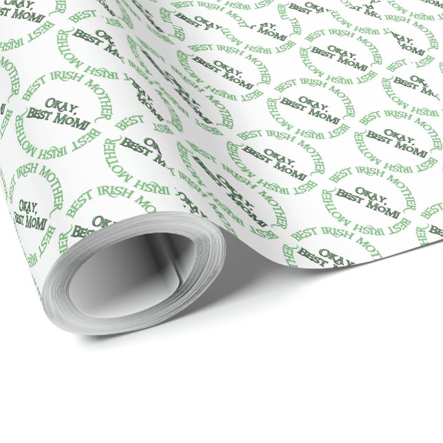 Best Irish Mother white matte wrapping paper Presentpapper (Rulle Hörn)