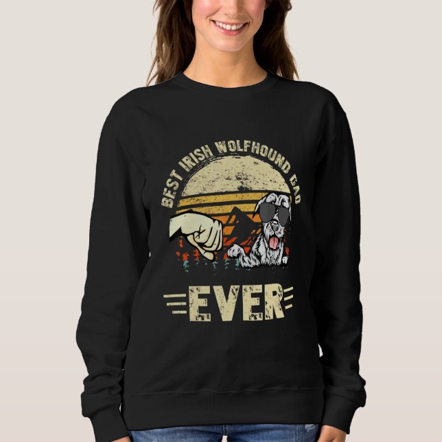 Best Irish Wolfhound Pappa All Sunset Retro Far T Shirt (Framsida)