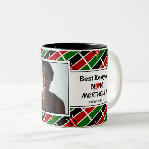 BEST KENYAN MAMMA Personlig KENYA FLAGGA Photo Två-Tonad Mugg