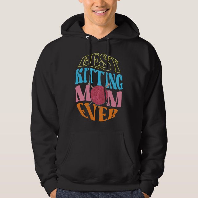Best Knitting Mom Ever Crochet Yarn Collector Moth Hoodie (Framsida)