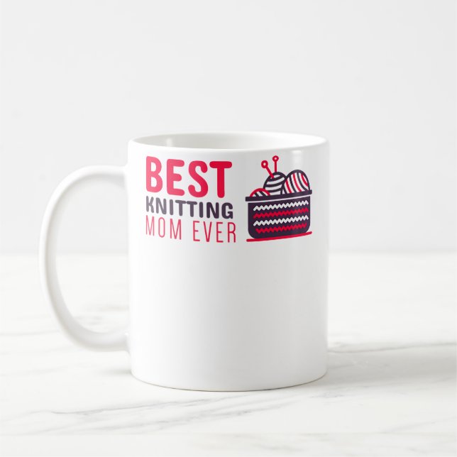 Best Knitting Mom Ever Knitting Mom Tee Kaffemugg (Vänster)