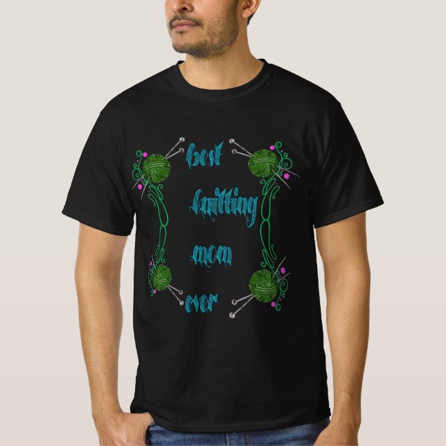 best knitting mom ever t shirt (Framsida)