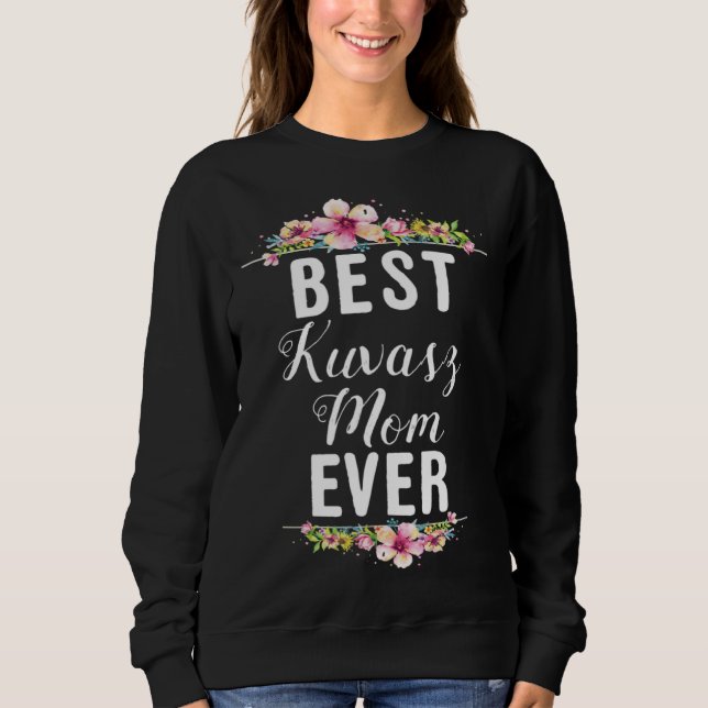 Best Kuvasz Mom Ever Floral T Shirt (Framsida)