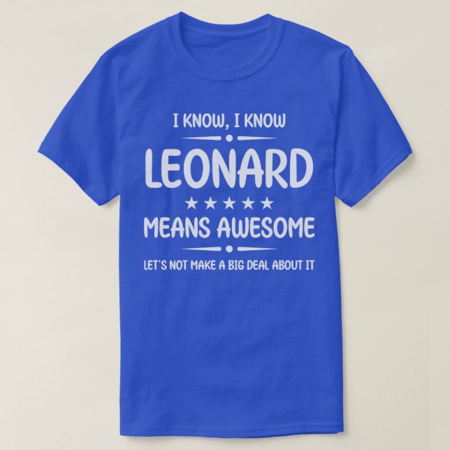 Best Leonard Fantastisk Leonard Namn Personalize T Shirt (Design framsida)