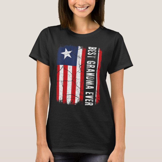 Best Liberian Grandma Ever Liberia Flag Mother's D T Shirt (Framsida)