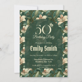 Best Lilies Accent Women Birthday Inbjudningar