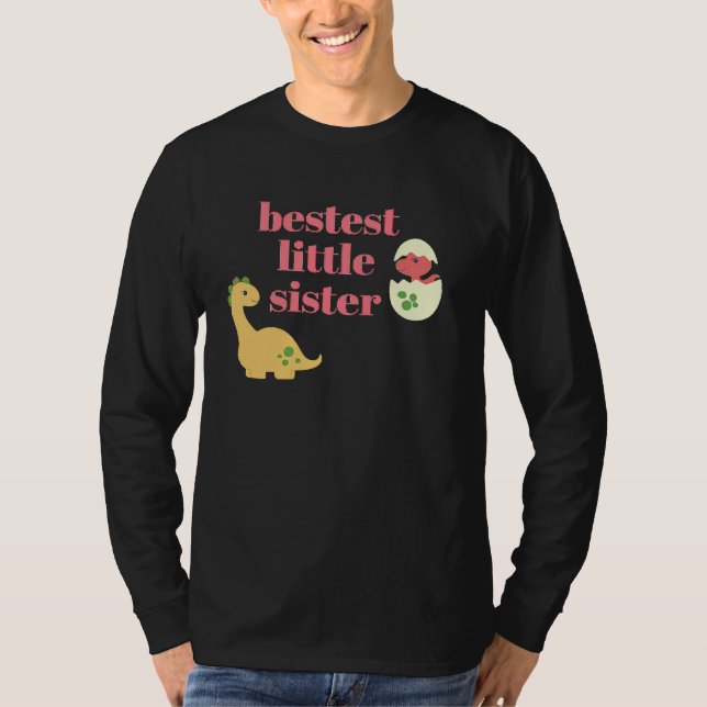 Best little sister cute dinosaur rex family graphi t shirt (Framsida)