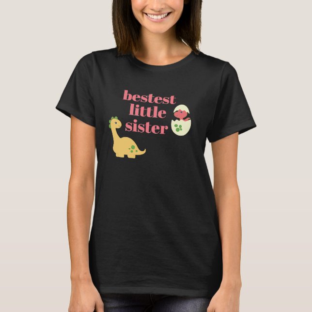 Best little sister cute dinosaur rex family graphi t shirt (Framsida)