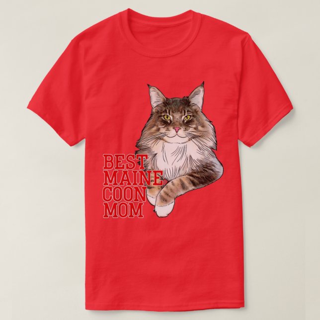 Best Maine Coon Mamma Funny Cat T Shirt (Design framsida)