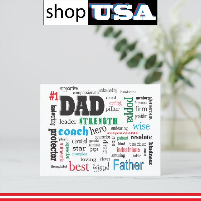 Best Make Ord Cloud 💙 Romantic Gift for Him Vykort (Skapare uppladdad)