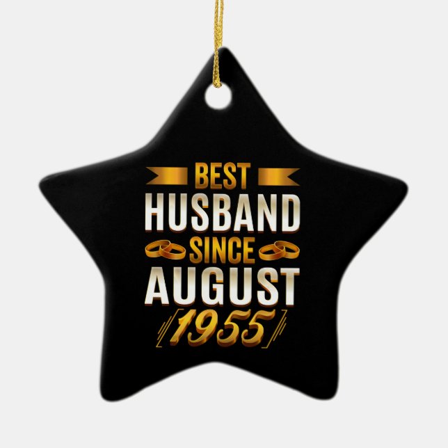 Best Make sedan augusti 1955 Funny Annivesary Julgransprydnad Keramik (Framsidan)