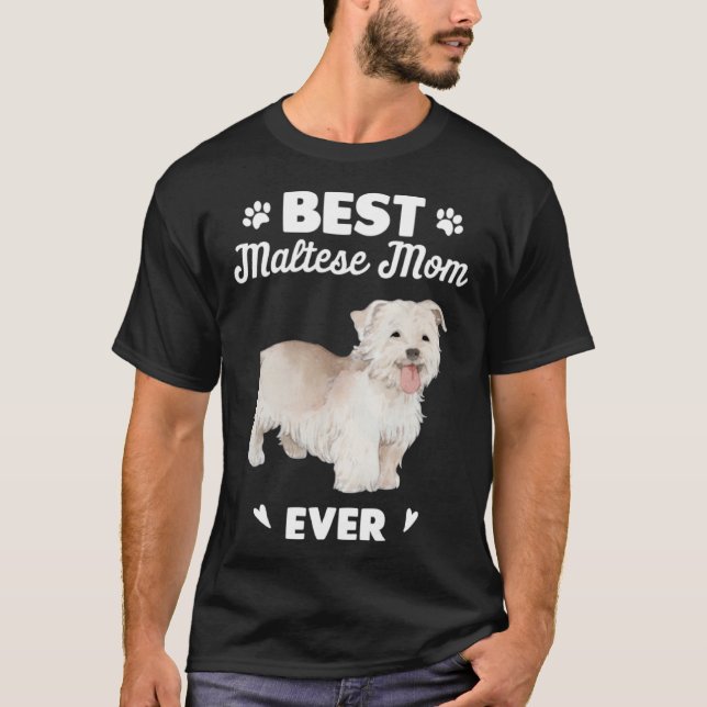 Best Maltese Mom Dog T Shirt (Framsida)