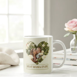 Best Mama Ever Custom Photo Heart Elegant mug  Kaffemugg