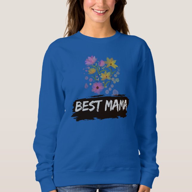 Best Mama Watercolour Flowers sweatshirt T Shirt (Framsida)