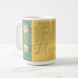 "Best Mamma" Blommigt Brass-like Monogram Mugg
