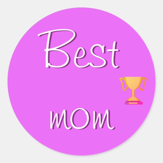 Best Mamma Emoji Runt Klistermärke (Framsida)