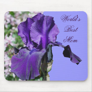 Best Mamma Lila Iris Flower Photo Mousepad Musmatta