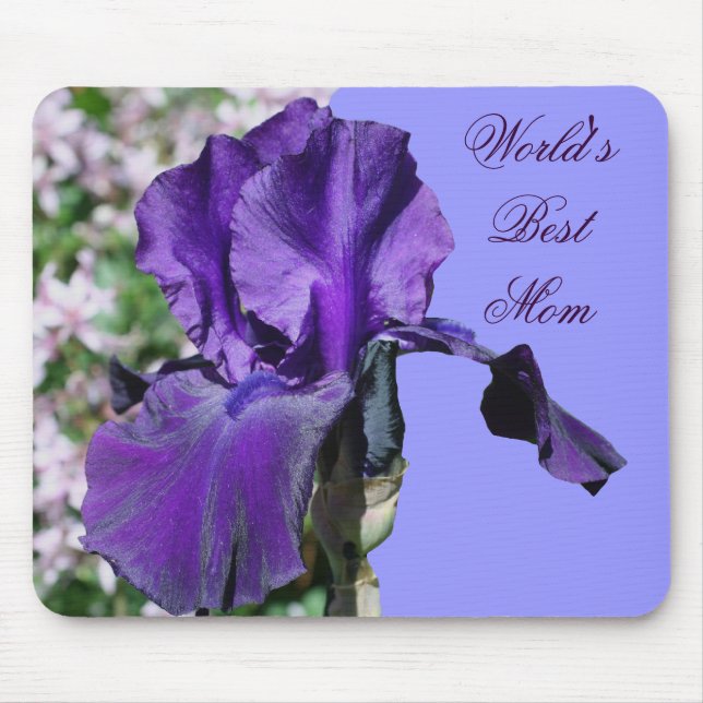 Best Mamma Lila Iris Flower Photo Mousepad Musmatta (Framsidan)