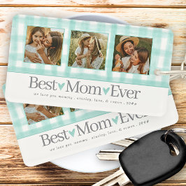 Best Mamma någonsin 3 Photo Mors dag Gingham Heart