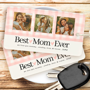 Best Mamma någonsin 3 Photo Mors dag Gingham Heart