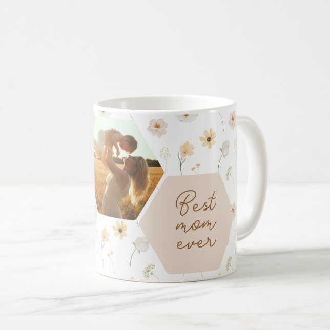 Best Mamma någonsin Wildblomfoto Mors dag Kaffemugg (Framsida höger)