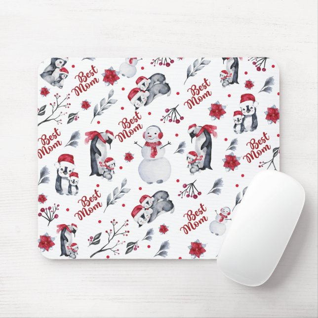 Best Mamma Penguin jul mönster Musmatta (Med mus)