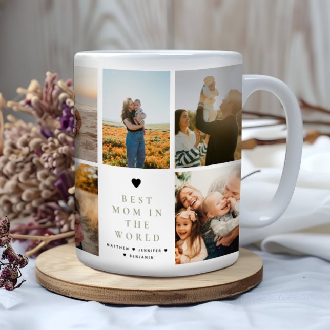 Best Mamma Photo Collage Gift Kaffemugg (Skapare uppladdad)