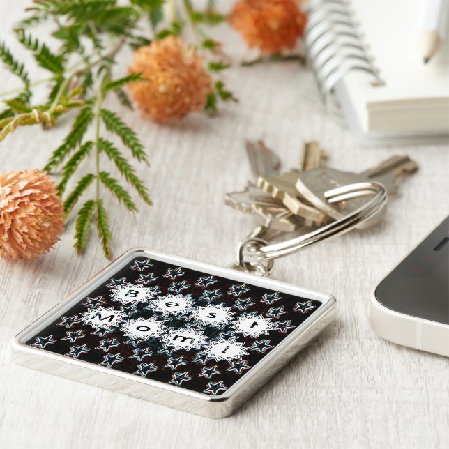 Best Mamma Stars i Neon Nyckelring (Sidan)