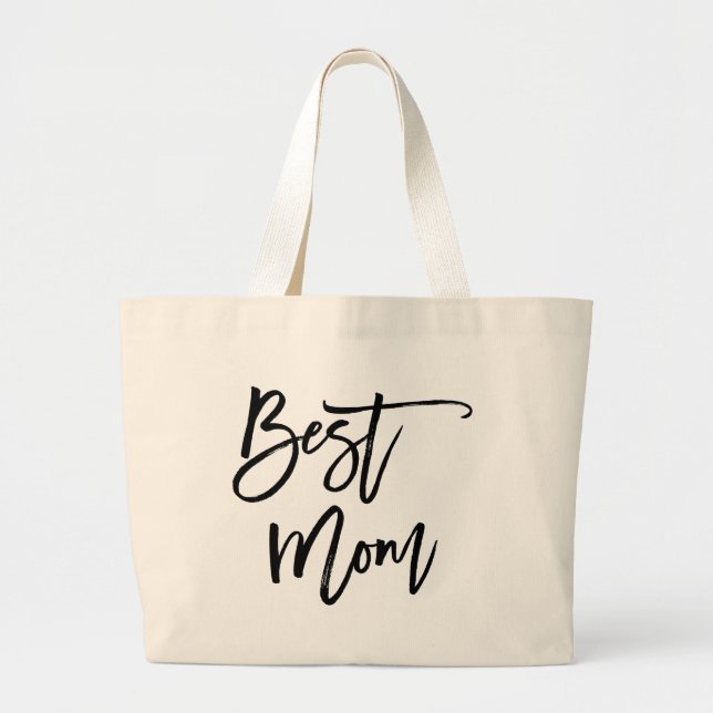 Best Mamma Trendig Lettering Jumbo Tygkasse (Framsidan)