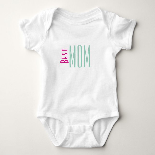Best Mamma Typography Baby Bodykostym T Shirt (Framsida)