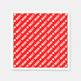 Best Mamma White på Red Pappersservett