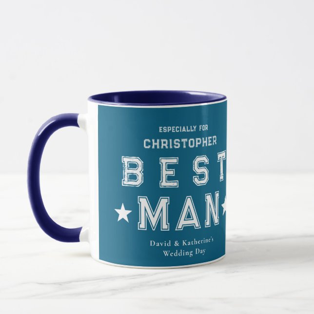 Best Man Appreciation Gift Blue Mugg (Vänster)