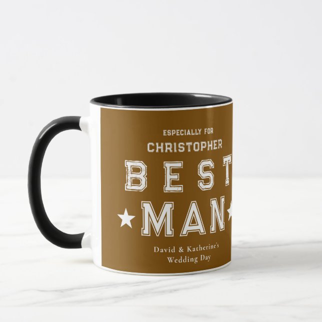 Best Man Appreciation Gift Brown Mugg (Vänster)