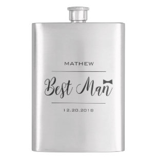 Best Man Black Type med Bowtie Bröllop Fickplunta