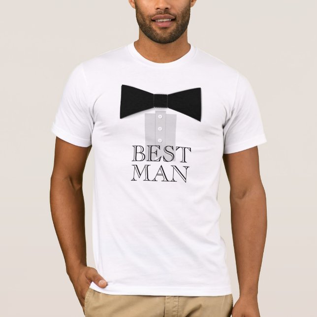 Best Man Bow Tie T-shirt (Framsida)