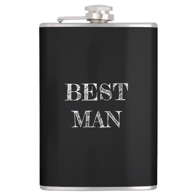 Best Man Bröllop Black Whisky-kolv Fickplunta (Framsidan)